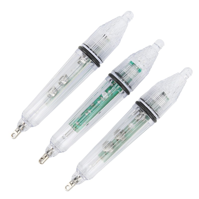 3Pcs Underwater Fishing Light LED Plastic Disposable Bait Lure Lamp
