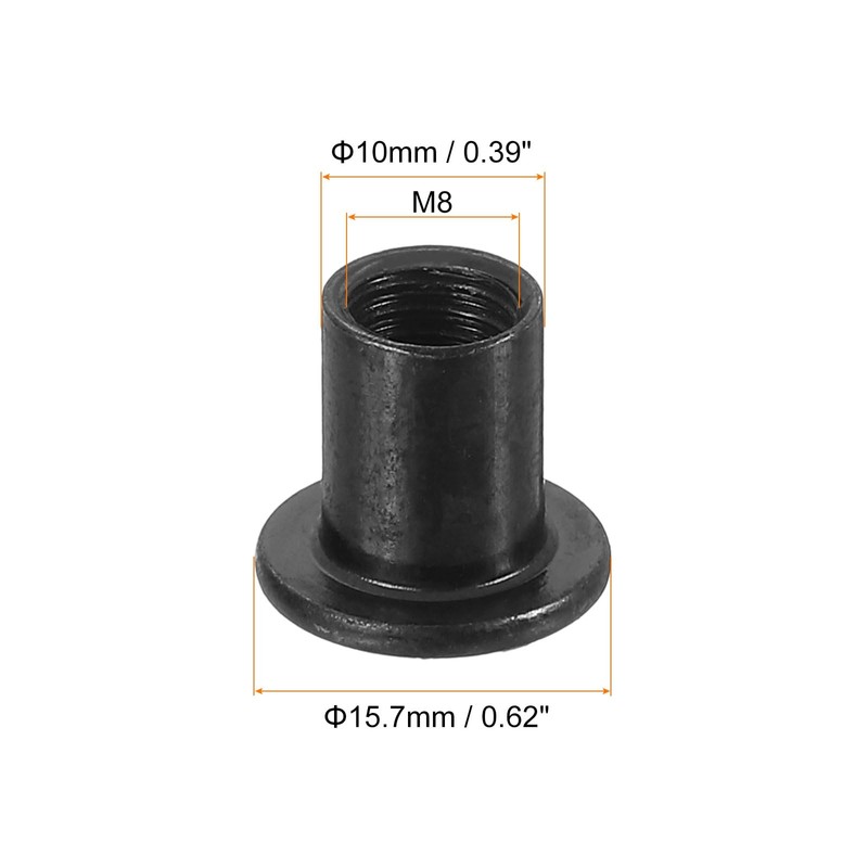 sourcing map M8 T-nuts, 20pcs Carbon Steel Hex Socket Head