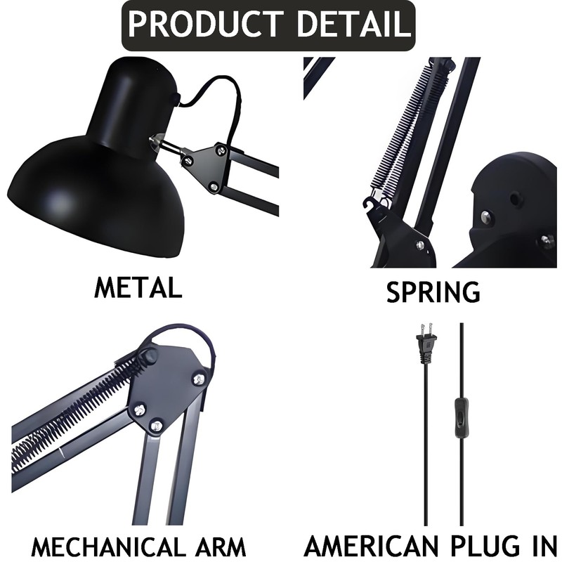 BRRSKBK Black Industrial Swing Arm Wall Light Nordic Adjustable Long
