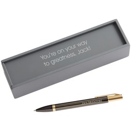 THINGS REMEMBERED Engraved Reflections Gunmetal & Gold Ballpoint Pen and Box (Free Customization)