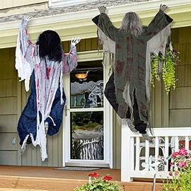 JOYIN 2 Pack 47 "Halloween Climbing Zombies Decoración de Pared, decoración para Halloween casa embrujada decoración de utilería Halloween al Aire Lib