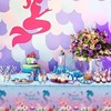 Xinfin Mermaid Party Tablecloths, 130 x 220 cm, Birthday Tablecloth,