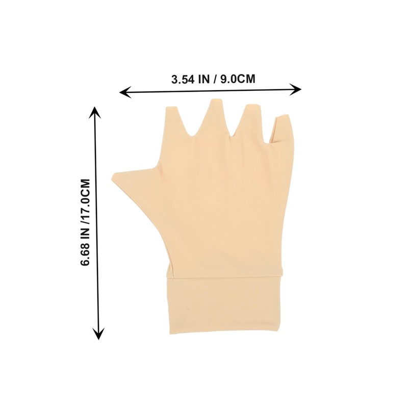 Healeved 1pair Breathable Compression Half-finger Gloves for Relief Lightweight Design