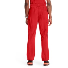 Infinity Men's Scrub Pants Modern Fit 6 Pockets Tapered Leg with Drawstring Plus Size CK200A, 4XL, Red