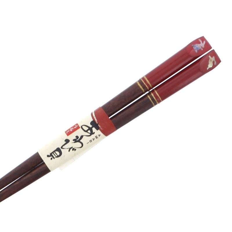 Ishida Japanese Chopsticks Shell Craft Abalone Color Rabbit Wooden (Natural