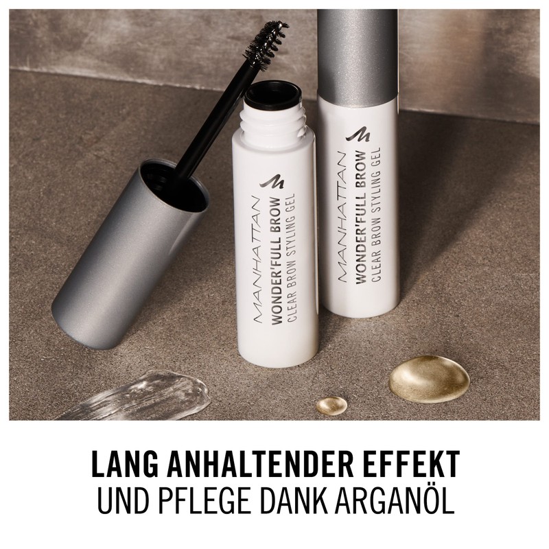 MANHATTAN Wonder'full Brow Gel Transparent Eyebrow Gel with Argan Oil