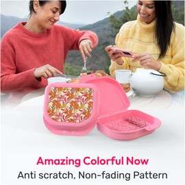 Retainer Cases Cute, Retainer Holder Case, 1 Pack, Aligner Case with Resonate Colorful Cute Patterns, Night Guard Case with Floral Patterns (Pink)