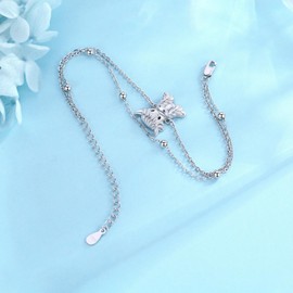 EErMamo Highland Cow Anklets 925 Sterling Silver Highland Cow Charm Women Ankle Bracelets Highland Cow Jewelry Gifts for Christmas Mothers Day Valentines Day