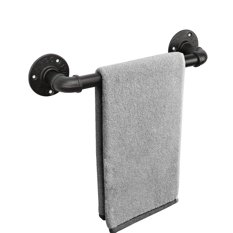 Livabber Industrial Pipe Towel Bar, Rustic Iron Decor Bathroom Hardware