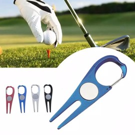 AQUALOACH Golf Fork [Set of 2 Colors] Green Fork, Made of Aluminum Alloy, Lightweight, Portable, Durable (Black & Blue)