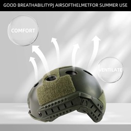 Booiu Tactical Helmet Airsoft Fast Helmet Airsoft Ballistic Helmet - PJ Helmet M Size (Green)…
