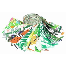 Soimoi 40Pcs Tropical Print Cotton Precut Fabrics for Quilting Craft Strips 2.5x42inches Jelly Roll - Multicolor-JK