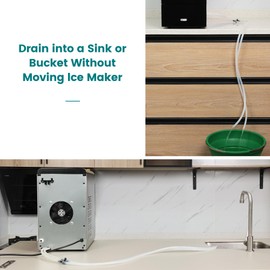 Gevi Household Drain Hose Extension for Nugget Ice Maker GIMN-1000 | 1/4'' ID x 6 Feet Length | Durable Silicone Material with Bending Flexibility | 2 Connectors Included