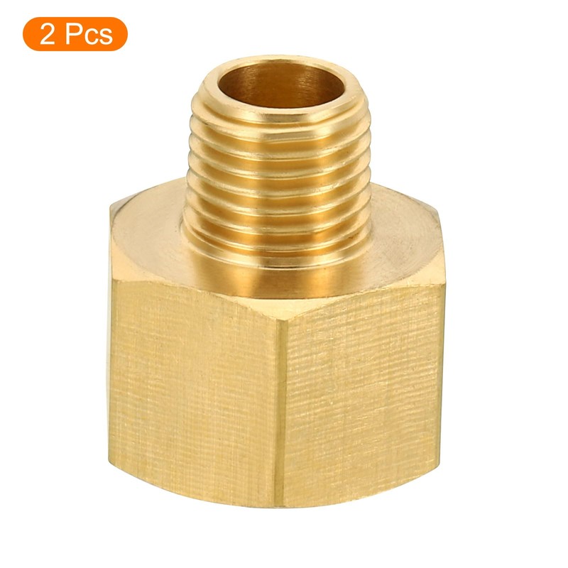 sourcing map 1/4 NPT Male x 1/2 NPT Female Brass