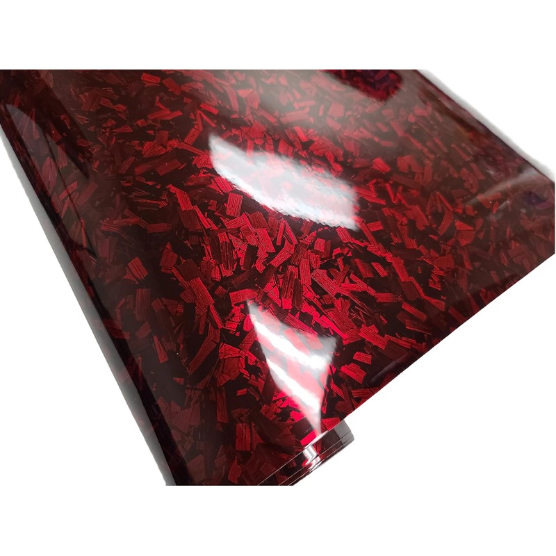Gloss Matte Infused Forged Carbon Fiber CF Black Red Vinyl
