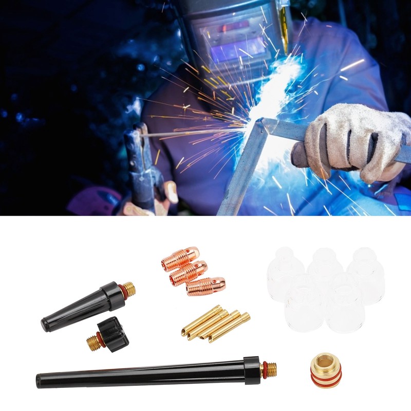 Welding Torch Accessories Kit Glass Cup Nozzle Brass Consumables for