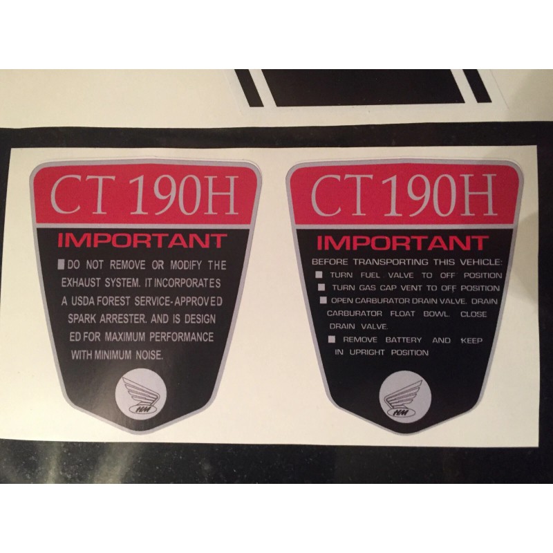 GFG CT70 K0 H Style "Trail 190" frame Decals, Graphics