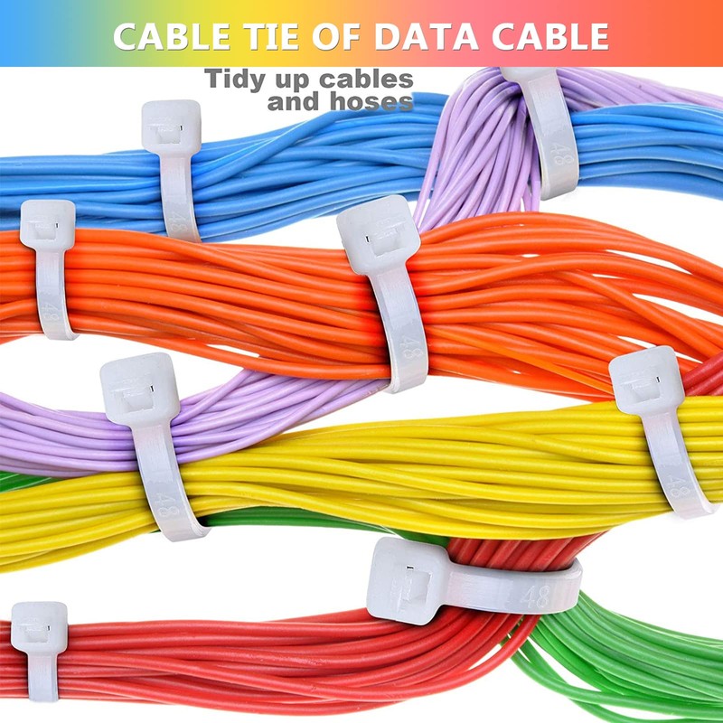 BIBTIM Pack of 100 Cable Ties, 200 mm Long x