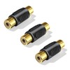 EZYUMM 3-Pack Gold Plated RCA Female to Female Coupler, Audio