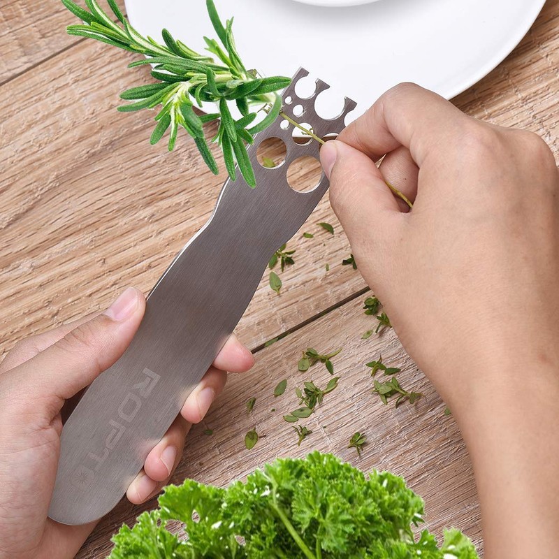 Stainless Steel Leaf Herb Stripper, LooseLeaf Kale, Chard, Collard Greens
