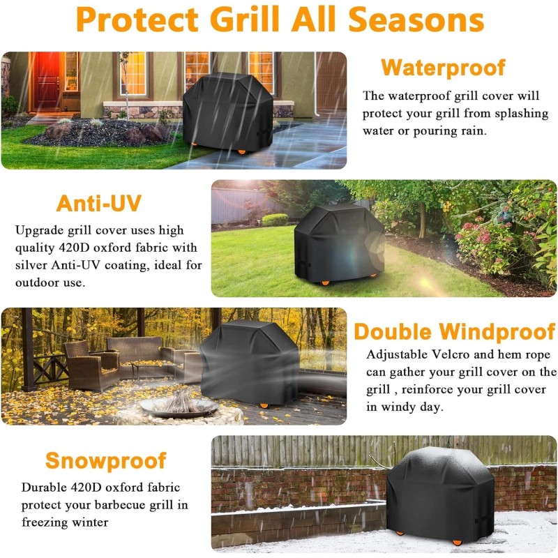 Aoretic 100% Waterproof BBQ Gas Grill Cover for Char-Broil Burner