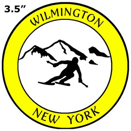 Athena Brands Wilmington New York Extreme Sports Skier - Car Truck Window Bumper Sticker Decal - Neon Yellow