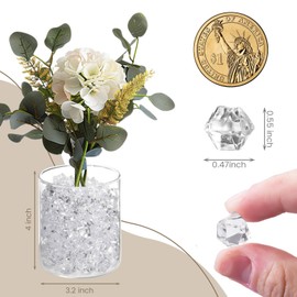 150PCS Dazzling Clear Ice Rocks,Fake Crushed Ice Rocks,Fake Gold,Plastic Gems Acrylic Crushed,Mini Diamonds for Vases Fillers Table Scatter Decor