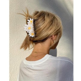 Flower Hair Claw Clips, Strong Hold Claw Clips for Thick Hair, Daisy Hair Clips Fashion Flower Clips for Women Girls (Daisy, 9.5CM)