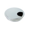 Emuca Round built-in metal grommet for table/desk/worktop, Ø80mm, Bright chrome