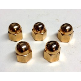 working class choppers 5 24k GOLD PLATED STEEL ACORN NUTS 5/16"-18 harley hd chopper bobber cafe xs650