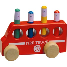 The Original Toy Company Wooden Pop Up Toy for Toddlers Colorful Firefighters Classic Learning Game