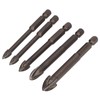 5Pcs Cross Tile Drill Bit Carbide Hex Shank Drills Bits