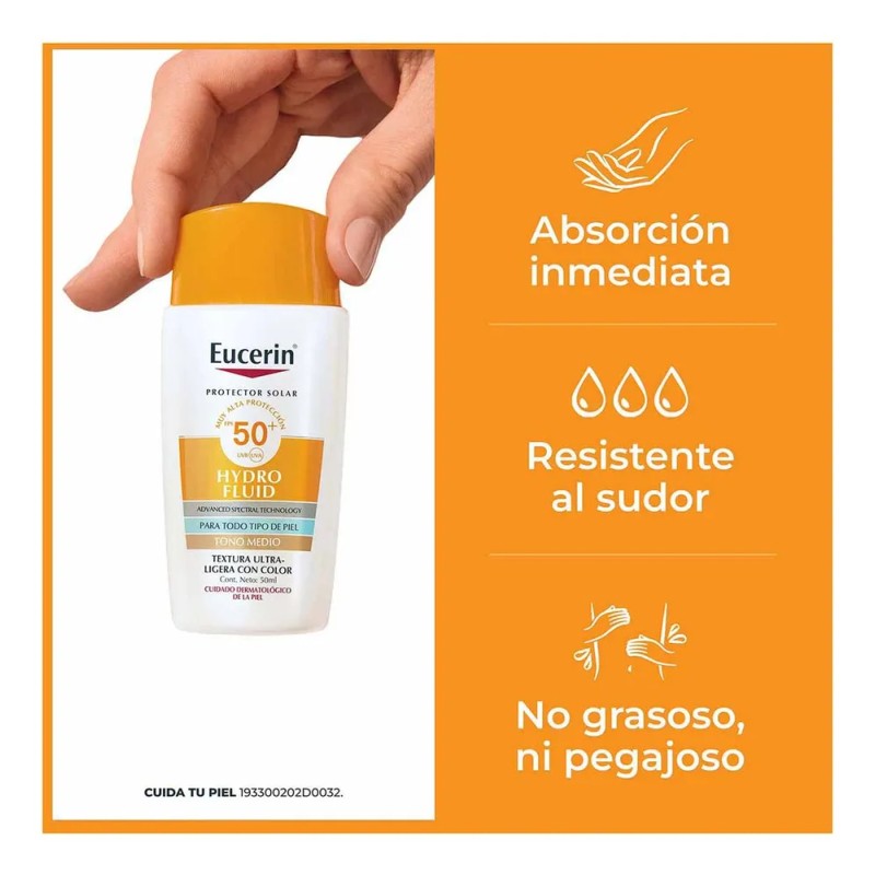 Eucerin Sun Face Hydro-Fluid FPS 50 + Tono Medio 50ml