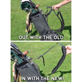 Intech Single Adjustable Golf Bag Padded Shoulder Strap Replacement, Black