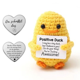 Glamifyr Pocket Hug Positive Ducks, Duck Plush Courage Make Gifts, Duck Positive Gifts, Get Well Soon Gifts, Lucky Charm, Children, Motivational Gifts, Gift for Girlfriend, Family, Patient