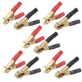 5Pair Alligator Clips Electrical, 50A 3.1inch Heavy Duty Insulated Pure Copper Charging Battery Clips Alligator Clamps, Spring Loaded Truck Car Electrical Battery Test Jumper Lead Probe