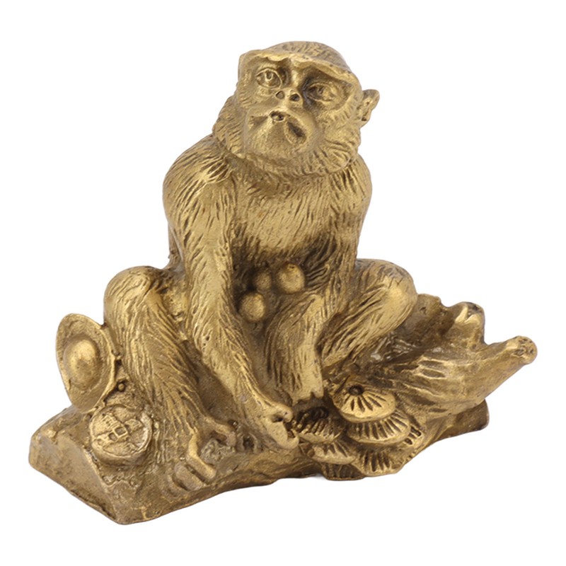 Brass Monkey Statue Chinese Zodiac Handmade Home Decor Collectibles Figurine