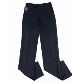 Indochino New INDOCHINO Mens Dress Pants Trousers 29x35.5 Black Blue Wool Windowpane 159$