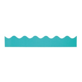 PACON Bordette Scalloped Decorative Border P37164, 2-1/4" x 50', Azure, 1 Roll