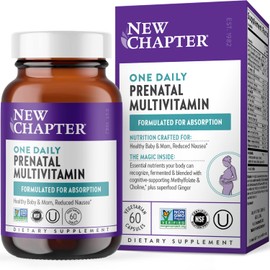 New Chapter Prenatal Vitamins, One Daily Prenatal Multivitamin with Methylfolate + Choline for Healthy Mom & Baby, Gluten Free & Non-GMO, 60 Count