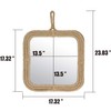 Stonebriar Small Square Rope Mirror for Wall, Light Weight, Rustic