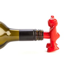 Blue Sky Happy Man Bottle Stopper, Bright Red, BS-HM_BS