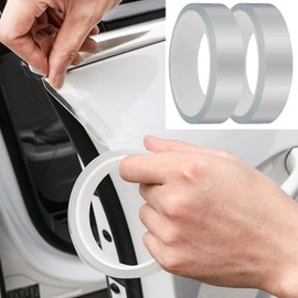 BestTown 2 Piece Protection Film Tape Type Car Door Film Body Protection Film Edge Protector for Scratch Prevention Curved Surfaces Scratch Bikes Clear Clear 2cm Wide x 5m x 2 Piece Set