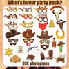 West Cowboy Photo Booth Props - 33PCS Country and Western