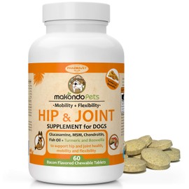Hip and Joint Supplement Dogs with Glucosamine for Dogs and Turmeric for Dogs plus Chondroitin, MSM, and Boswellia for Dogs - Large and Small Dog Joint Supplement for Dogs - Senior Dog Health Supplies