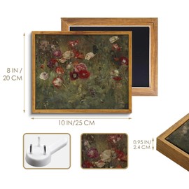 JUZAI Framed Canvas Wall Art Floral Picture, Vintage Flower Wall Art Prints for Living Room Bathroom Kitchen Hallway Wall Decoration Hang Pictures Wall Artwork (8x10in)