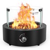 Onlyfire Tabletop Gas Fire Pit with Glass Wind Guard and