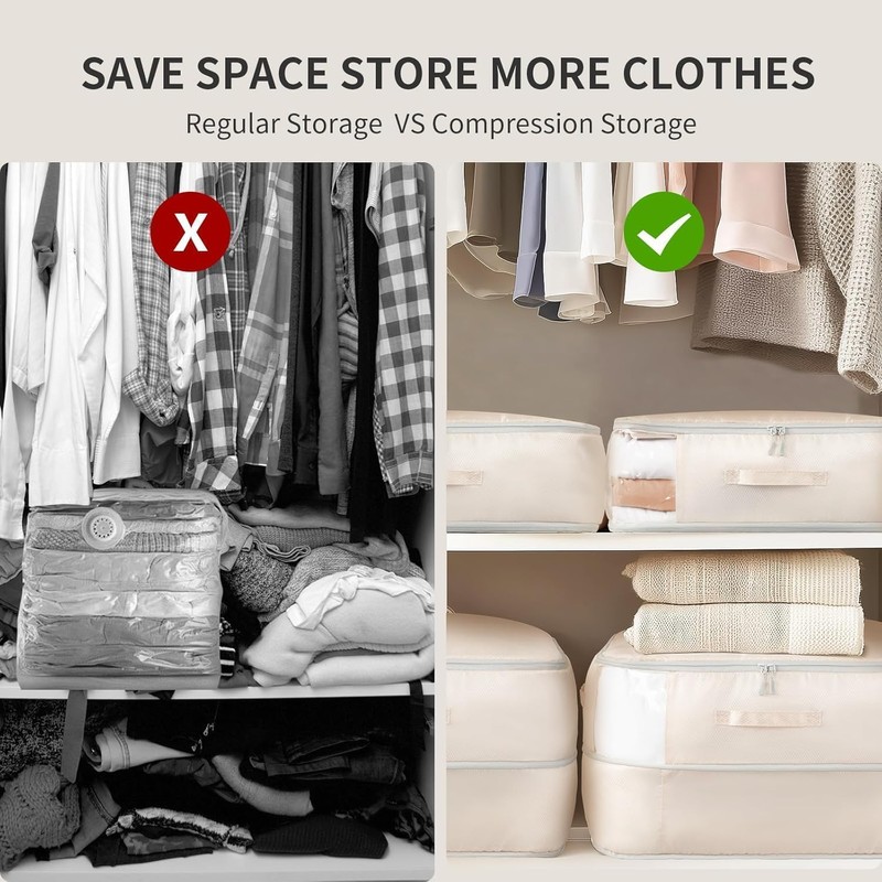 DIMJ Compression Storage Bags - Blanket Storage Bags with Window