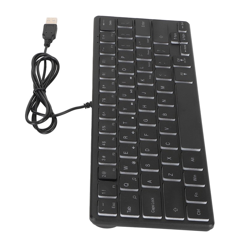 64 Keys RGB Backlit Keyboard USB Wired Gaming Keyboard Portable