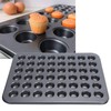 48-Cup Mini Cupcake Pan, Nonstick Round Muffin Baking Tray, Grey